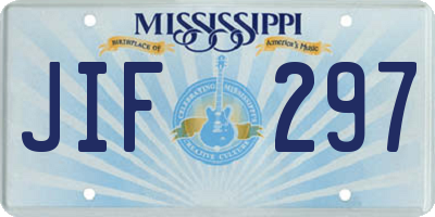 MS license plate JIF297