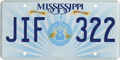 MS license plate JIF322