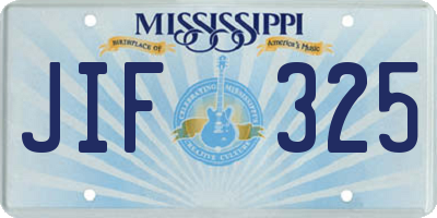 MS license plate JIF325