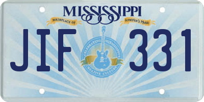 MS license plate JIF331