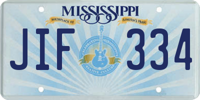 MS license plate JIF334
