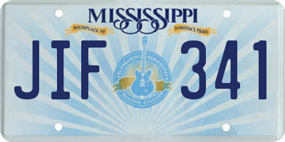 MS license plate JIF341