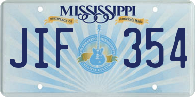 MS license plate JIF354