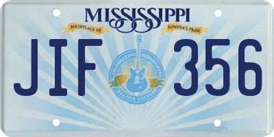 MS license plate JIF356