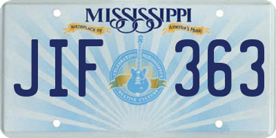 MS license plate JIF363