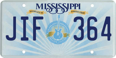 MS license plate JIF364