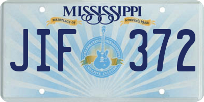 MS license plate JIF372
