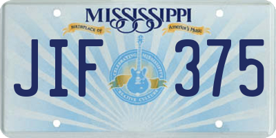 MS license plate JIF375