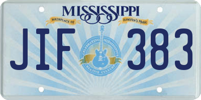 MS license plate JIF383