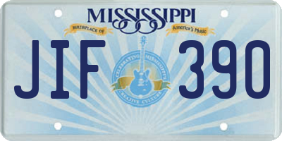 MS license plate JIF390