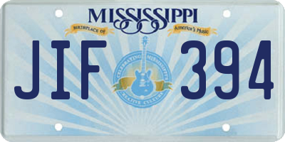 MS license plate JIF394