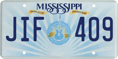 MS license plate JIF409