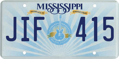 MS license plate JIF415