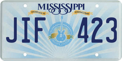 MS license plate JIF423