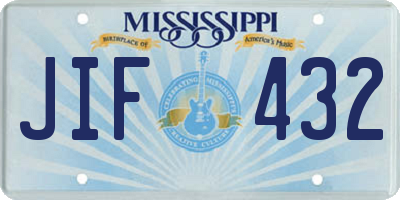 MS license plate JIF432
