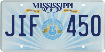 MS license plate JIF450