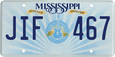 MS license plate JIF467