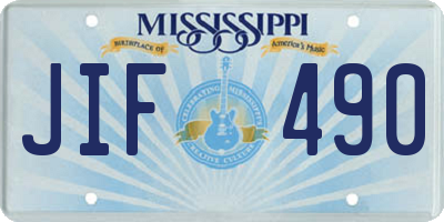 MS license plate JIF490