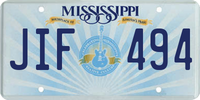 MS license plate JIF494