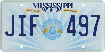 MS license plate JIF497