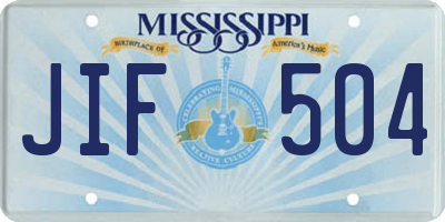 MS license plate JIF504