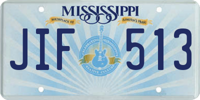MS license plate JIF513