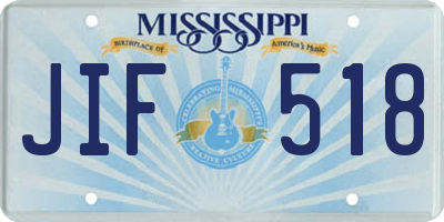 MS license plate JIF518