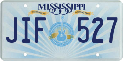 MS license plate JIF527