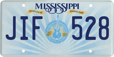 MS license plate JIF528