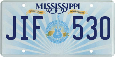 MS license plate JIF530