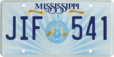 MS license plate JIF541