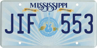 MS license plate JIF553