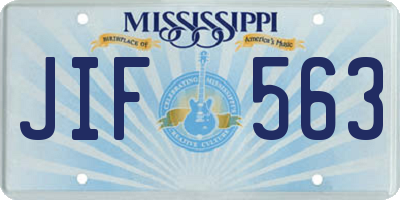 MS license plate JIF563