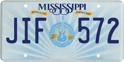MS license plate JIF572