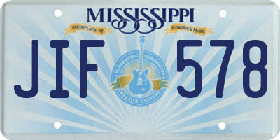 MS license plate JIF578