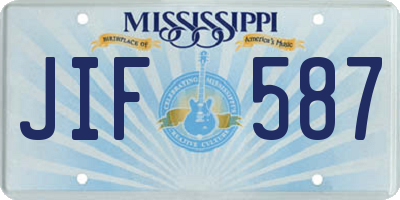 MS license plate JIF587