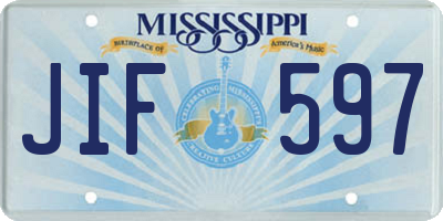 MS license plate JIF597