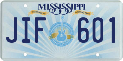 MS license plate JIF601
