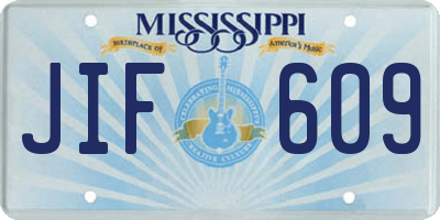 MS license plate JIF609