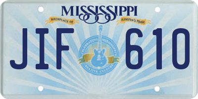 MS license plate JIF610