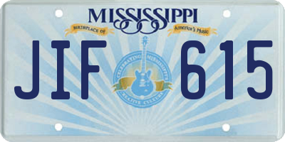 MS license plate JIF615
