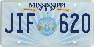 MS license plate JIF620