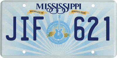 MS license plate JIF621