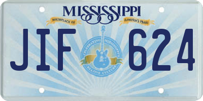 MS license plate JIF624