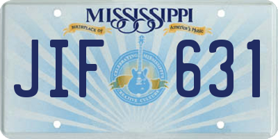 MS license plate JIF631