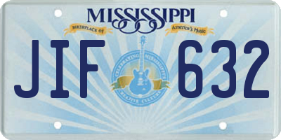 MS license plate JIF632