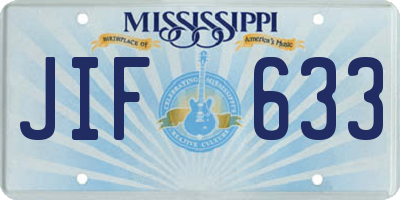 MS license plate JIF633