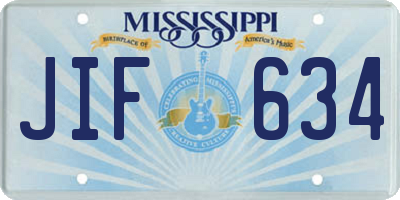 MS license plate JIF634