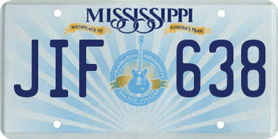 MS license plate JIF638