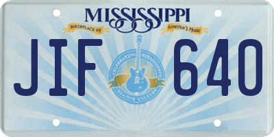 MS license plate JIF640
